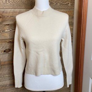Everlane ivory cropped lg sleeve cashmere sweater